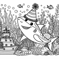 Shark Wearing Lingerie Heading Out On The Town Coloring Page