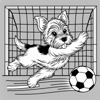 Terrier Scoring A Goal In Soccer Coloring Page