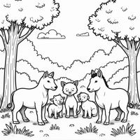 Different Animals Coloring Page