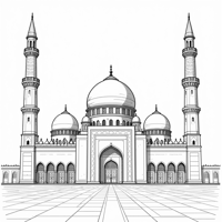 Iraq Mosque Coloring Page