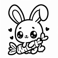 Bunny With Long Ears And A Cute Little Nose Maybe... Coloring Page