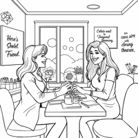Kawaii Style Easy Bold A Woman Is Doing A Friends... Coloring Page