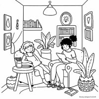 Cozy Corner Coloring Pages For Teens And Adults... Coloring Page