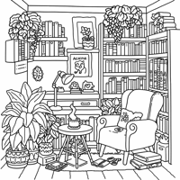 Cozy Corner Coloring Pages For Teens And Adults... Coloring Page