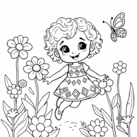 Write ALEXIA And Make A 2yearold Girl With Curly... Coloring Page