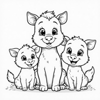 A Group Of Animals Coloring Page