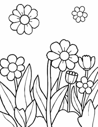 Create Flower In The Garden Coloring Page