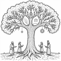 A Comic Strip Featuring A Mystical Tree Of Life... Coloring Page