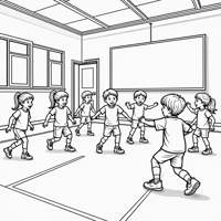 A Sport Class Elementary School Coloring Page