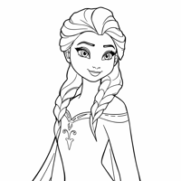 Elsa Frozen Coloring Page