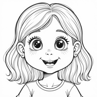 Girl With A Round Face Shape Coloring Page