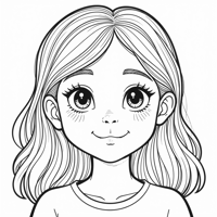 Girl With A Round Face Shape Coloring Page