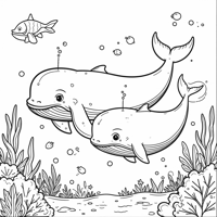 Whales Coloring Page