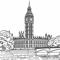 Create Big Ben And The Houses Of Parliament Coloring Page