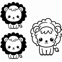 Cute Kawaii Lion Coloring Page