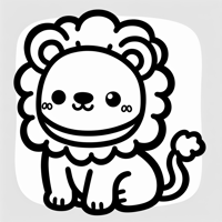 Cute Kawaii Lion Coloring Page