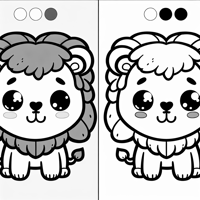 Cute Kawaii Lion Coloring Page