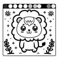 Cute Kawaii Lion Coloring Page
