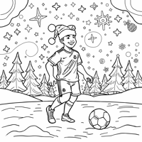 Ronaldo With A Christmas Hat Coloring Page