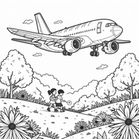 The Word "tzipora" On An Airplane Over A Garden Coloring Page