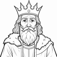 A King With No Beard With A Crown Coloring Page