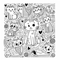 Cats Coloring Page