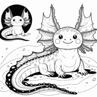 Dragon Axolotl Coloring Page