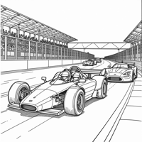 Please Create A Coloring Book Featuring Race Cars. Coloring Page