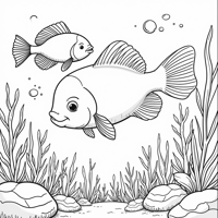 Please Create A Fishthemed Coloring Page Where The... Coloring Page