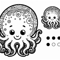 Octopus With A Human Face Coloring Page