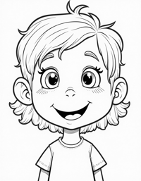 Cartoonstyle Kids With Mediumsized Heads... Coloring Page