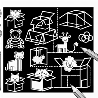 Boxes And Paper Making Zoo Animals Coloring Page