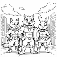 Create A Whimsical Superhero Scene Featuring A... Coloring Page