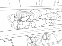A Man And A Woman Are Standing In Front Of A... Coloring Page