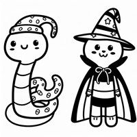 Snake In Costumes Coloring Page