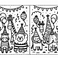 Zoo Party Animals Coloring Page