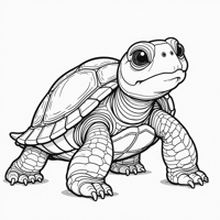 The Turtle With The Pen. Coloring Page