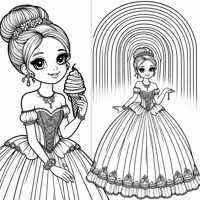 Belle From Beauty And The Beast With Ice Cream And... Coloring Page