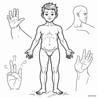 Drawing Showing Body Parts Coloring Page