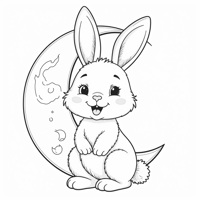 Moon Bunny Coloring Page