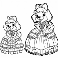 Bluey As Belle From Beauty And The Beast Coloring Page