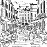 Italian Greetings Like Hello Good Morning Coloring Page