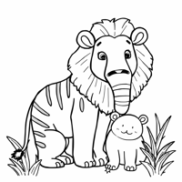 Zoo Animals Coloring Page