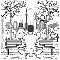 Outline Coloring Page 4k Afrolatino Man With Short... Coloring Page