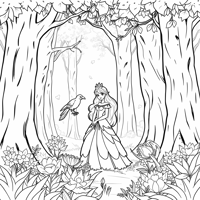 Princess And The Enchanted Crow Coloring Page