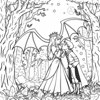 The Enchanted Princess Transformed Into Bats And... Coloring Page