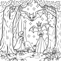 The Enchanted Princess Transformed Into Bats And... Coloring Page