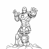 Iron Man Is Flying In The City Coloring Page