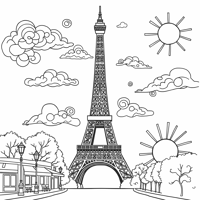 Great Eiffel Tower Coloring Page