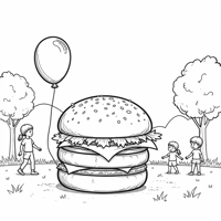 A Cheeseburger With Arms And Legs Coloring Page